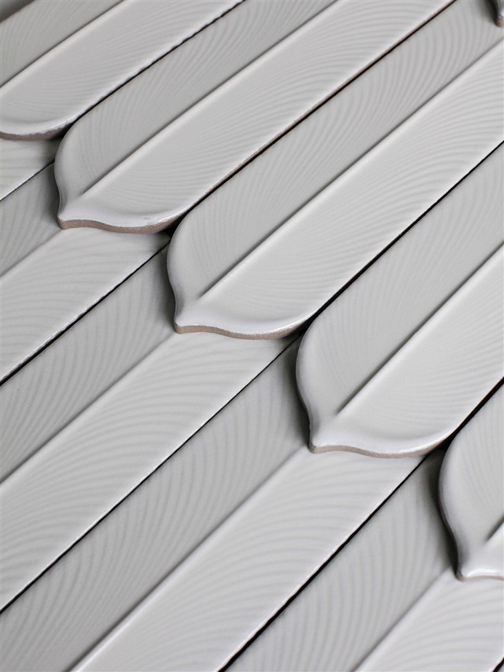 Feather shaped wall handmade ceramic tiles factory
