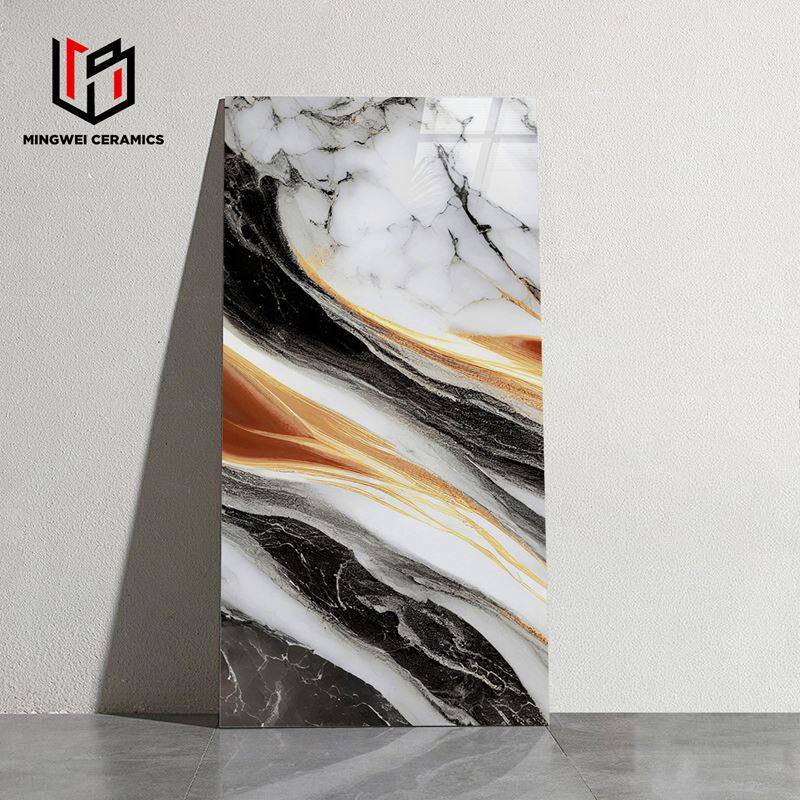 Πολύχρωμα γυαλισμένα γυαλισμένα χρυσά πλακάκια